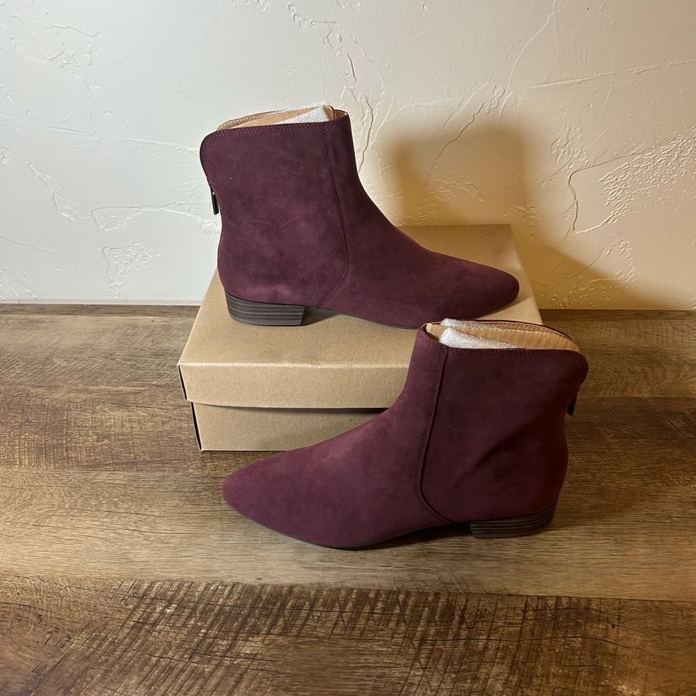 Lucky Brand Glanshi Merlot Ankle Boots Womens Maroon Boots Size 9M